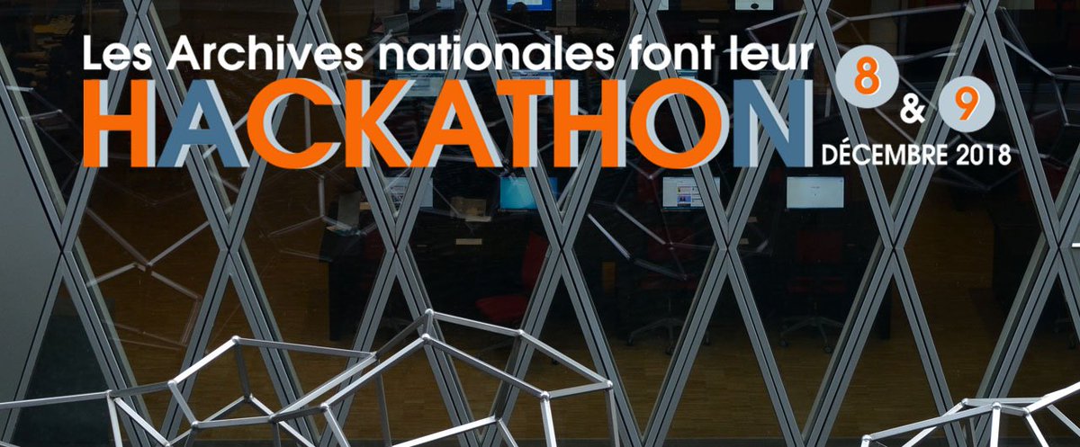 Les <a href="/ArchivesnatFr/">Archives nationales de France</a> font leur hackathon les 8 et 9 décembre au @LIBERTE_LL  Inscrivez-vous vite ! hackathon-archives-nationales.org #hackAN2018