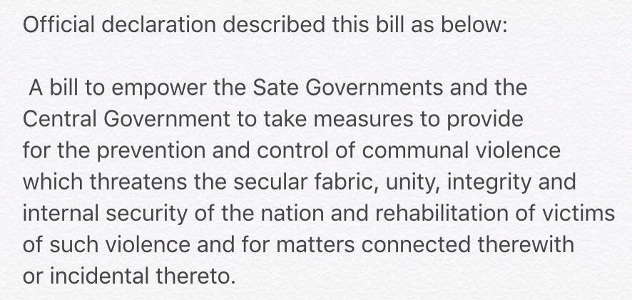 Dec,2005-THE COMMUNAL VIOLENCE (PREVENTION, CONTROL AND REHABILITATION OF VICTIMS) BILL, 2005 was introduced by HM Shivraj Patil in Parl.The draft talked of imposing a ban on even lathis – sticks,calling them weapons,sticks being identified w RSS uniform. #AntiHinduCongress