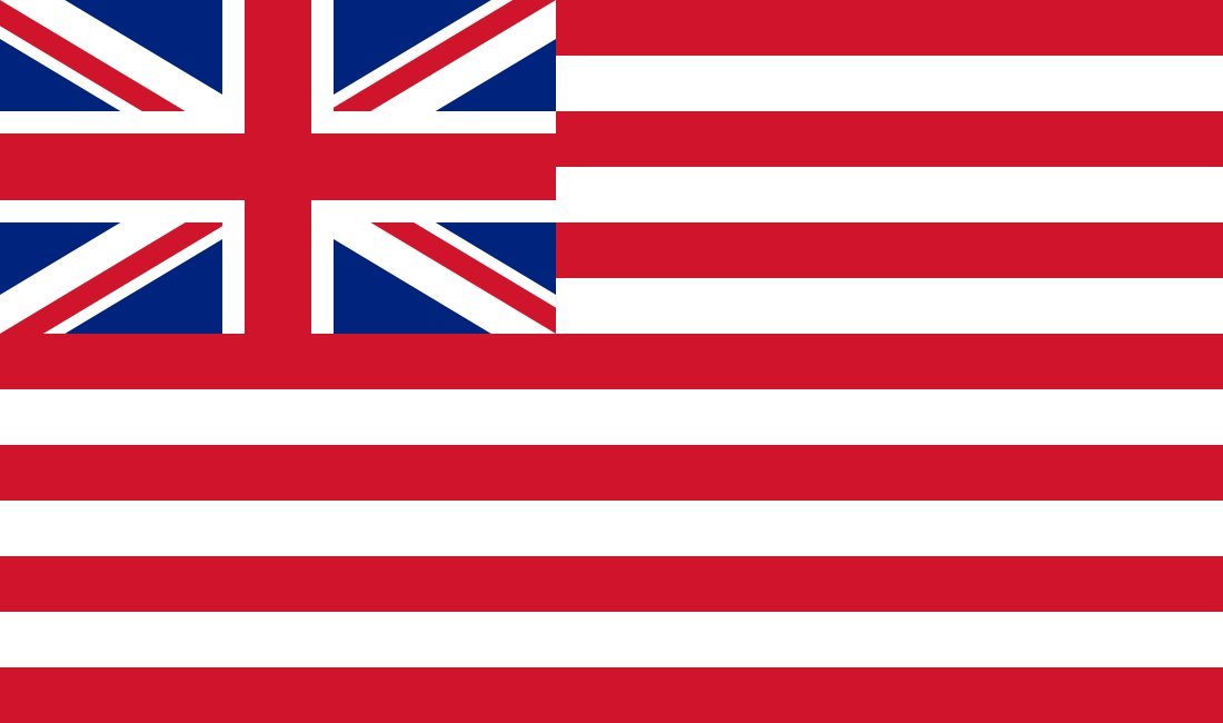 189) We all want to know the REAL history, right? Well here is the East India FlagAnd next to it is our first American flag, The Grand Union flag, heavily endorsed by Ben Franklin (thanks Ben).Can you tell the difference?