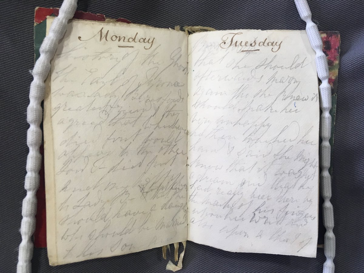 UL_SpecColl's tweet photo. 1819-child's diary tells famous Irish story of the #ghost of Lord Tyrone visiting Lady Beresford to warn her of her daughter's unhappy marriage,& her early death.He left a permanent mark on her wrist to prove he was real #ArmstrongCollection @ULLibrary #FolkloreThursday #spooky👻 https://t.co/8K15C4wc8M