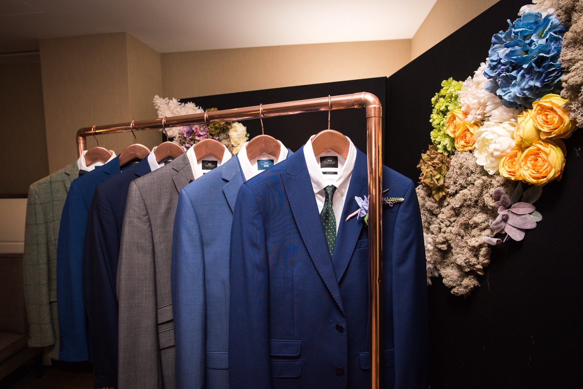 Take a look at these stunning copper finished hangers and garment rails on display at the Moss Bros press day. hol-group.com #throwbackthursday #tbt #theHOLway #fashion