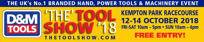 Make sure you come and see us at @DM_Tools Tool Show 2018 from 12th-14th October, for the latest products and some great deals! #TheToolShow18