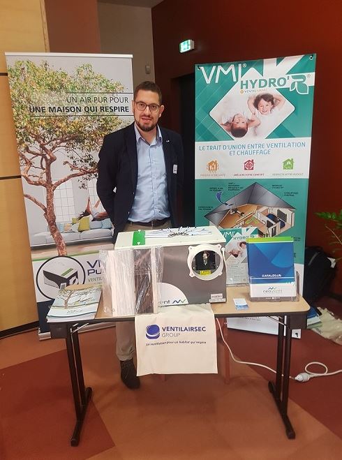En place au forum @LCAFFB des Pays de la Loire pour vous présenter la #VMI® PUREVENT dédiée aux maisons neuves 🏘️ ! #qai #qualiteair #ventilation