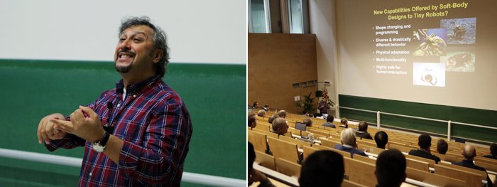 VIS_VISUS's tweet photo. First highlight today at #GCPR18 #VMV18 - the Joint Keynote by Metin Sitti @metin_sitti (MPI for Intelligent Systems @MPI_IS) about "Small-Scale Soft Robotics"! Thanks for the great talk! #Microrobotics #nanoscale #robotics #bionik https://t.co/aiHGa1PXx0