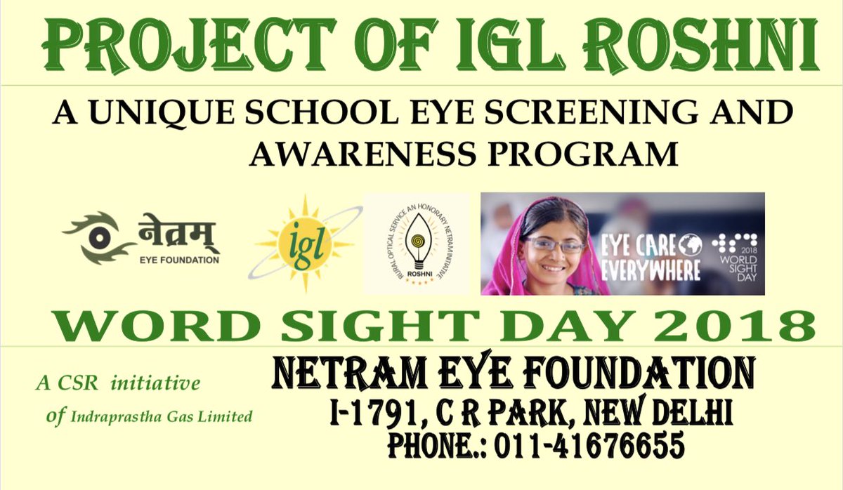 NetramEyeCentre's tweet photo. #worldsightday2018 #worldsightday
Camp organised by #netrameyefoundation at Sarvodaya Kanya Vidyalaya, Railway Colony, #Tughlakabad, #newdelhi, #Delhi 110044.
#preventableblindness must go! #visionimpairment for whosoever possible be rectified !
#sightforall https://t.co/UNazQWJZ5q