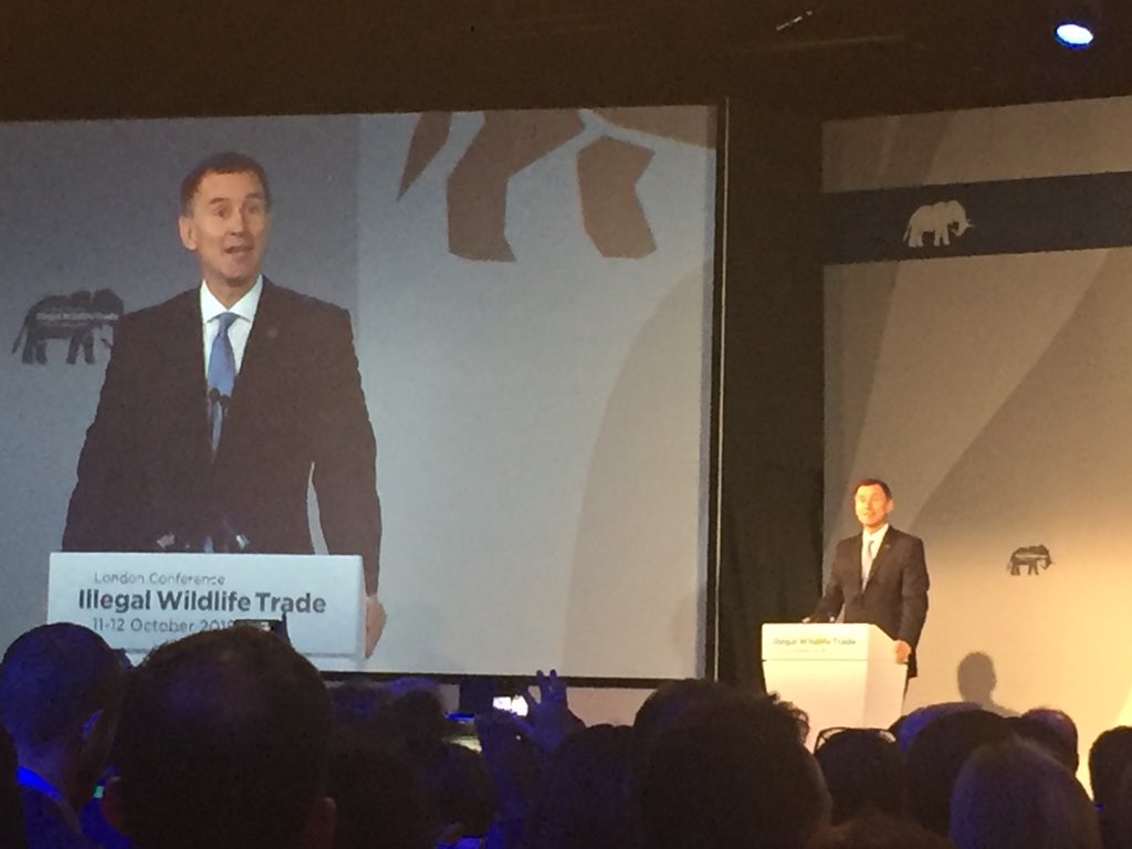 UK foreign secretary Jeremy Hunt ties rise of human population to decline of wildlife. Homo sapiens has been described as the deadliest species in the history of the world. #IWT18 #EndWildlifeCrime