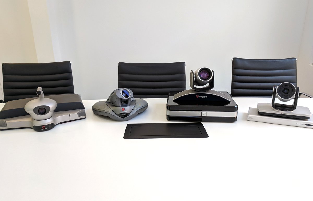 VisualConf's tweet image. How many of these video conferencing systems do you recognise? #throwbackthursday #videoconferencing @PolycomEMEA