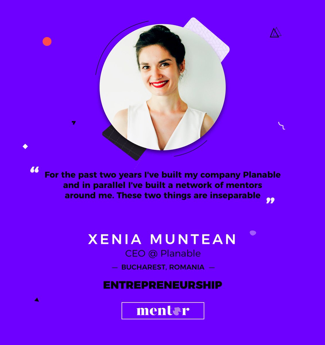 FindMyMentor's tweet photo. Learn from the best with @XeniaMuntean! https://t.co/W0i6frogTc
Xenia is the co-founder and CEO of Planable, a Techstars backed company that helps social media agency and marketing teams work better together.
#learnfromthebest #mentor #business
 #mentoring #entrepreneurship https://t.co/Q6iG5yPaOh