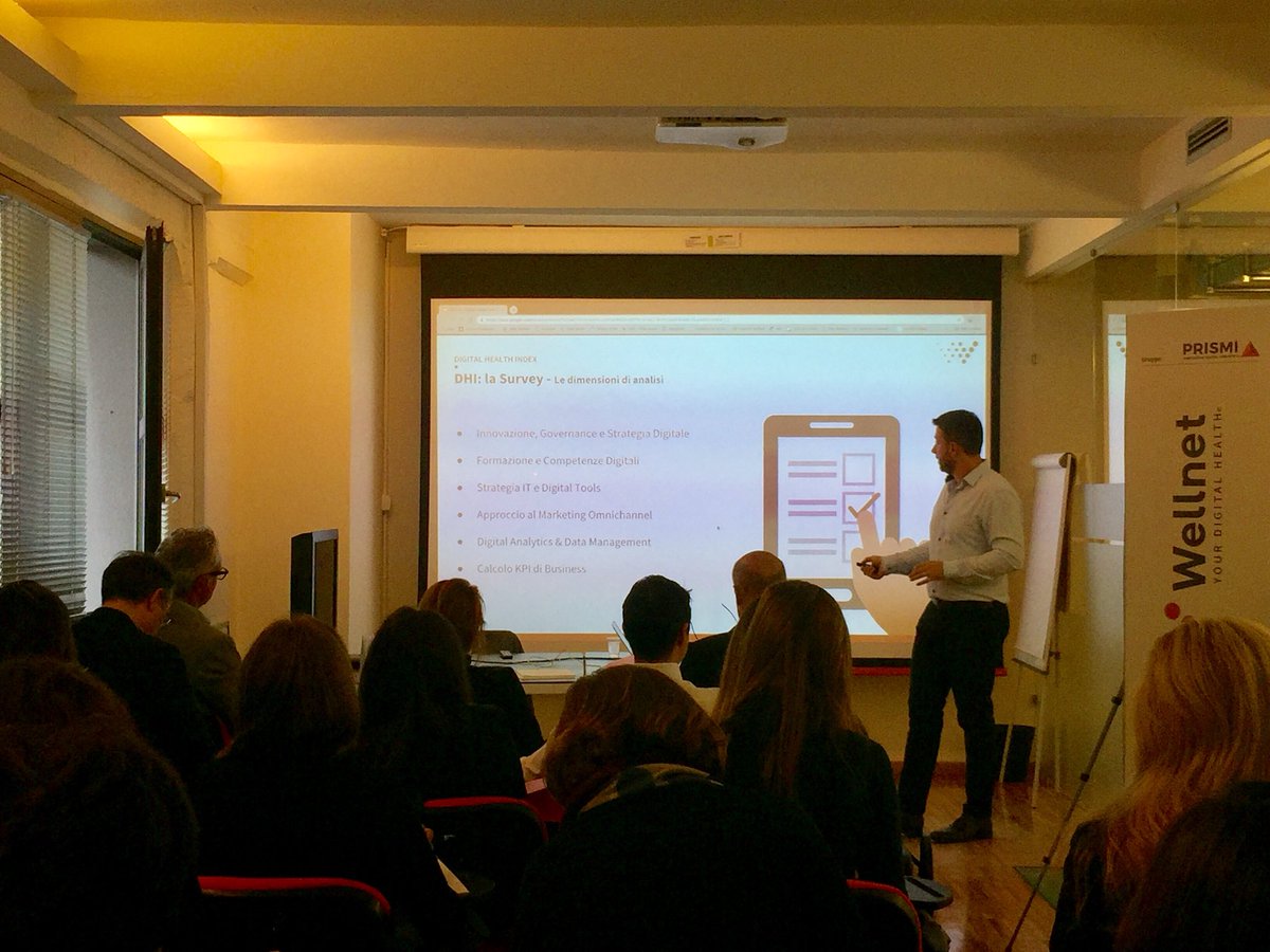 Wellnet's tweet image. Oggi c’è un nuovo metodo per scoprire il livello di maturità digitale della propria azienda: il DHI (Digital Health Index). Ne parliamo al primo dei #DigitalBreakfast organizzati da Wellnet. Scopri gli altri eventi: bit.ly/2QH5VZK