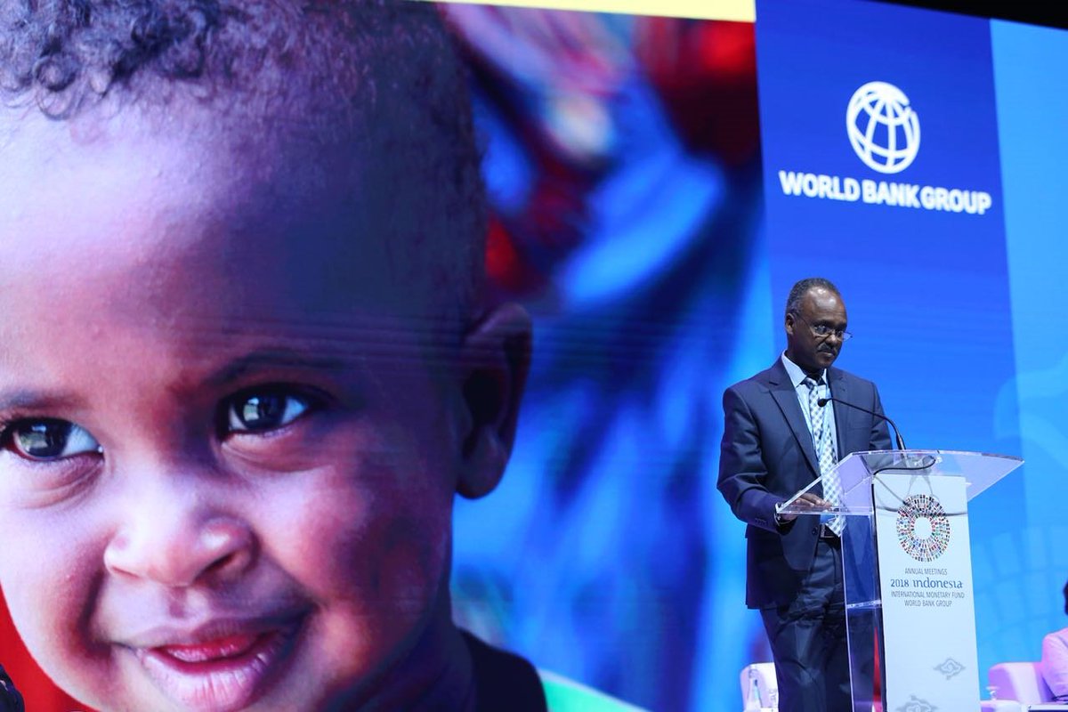WorldBank's tweet image. Investing in people has been at the heart of our development strategy. We&apos;re now focusing on the quality of #education and #health services -- and on equity -- Abraham Tekeste, Minister of Finance &amp;amp; Economic Cooperation, #Ethiopia #investinpeople #WBGMeetings