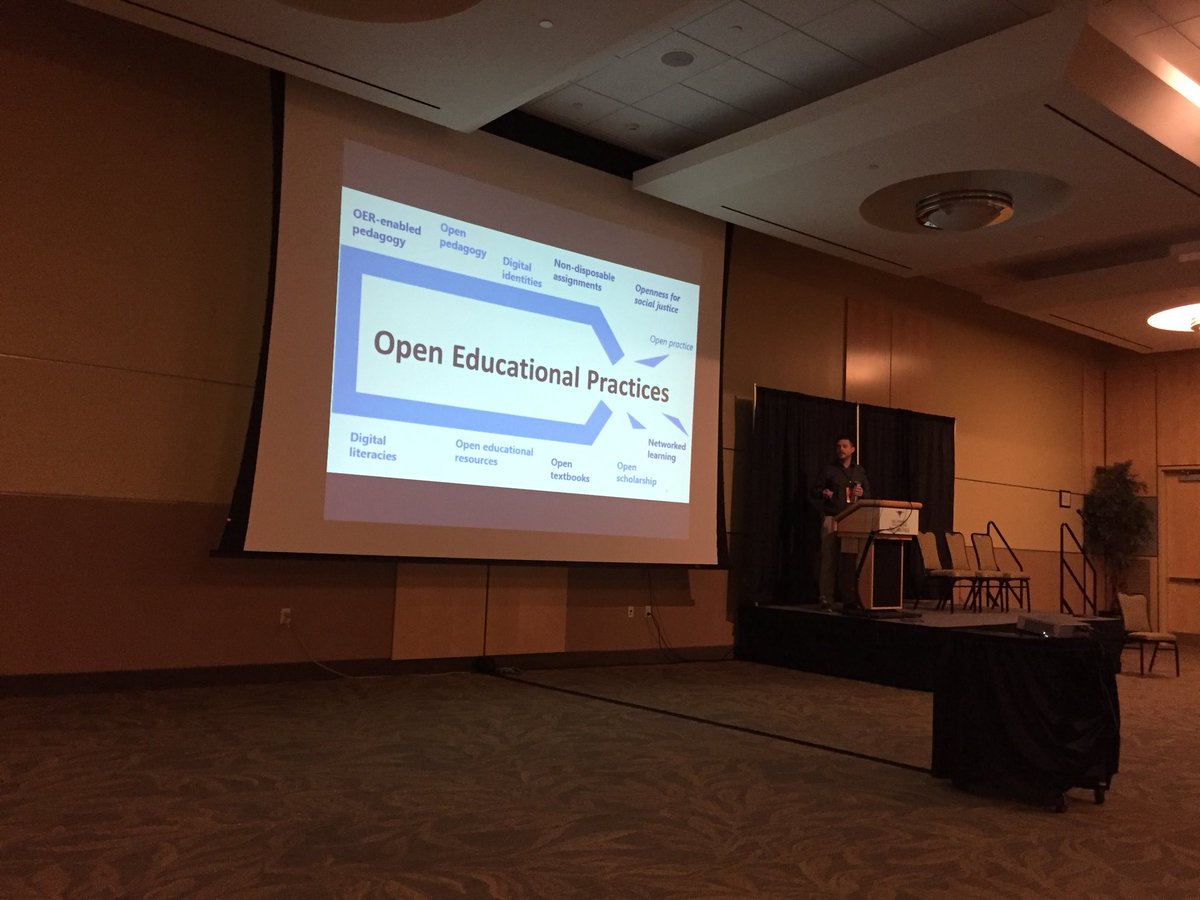 verenanz's tweet image. Really excited to listen to @mpaskevi talk about his research about open educational pedagogy #OEP  at #OpenED18 Just wanted to add he is a Canuck :)
