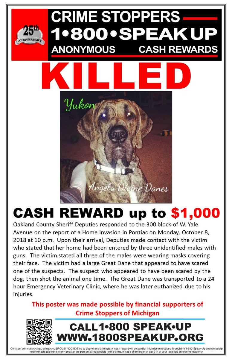 MIcrimestoppers's tweet photo. If you have any information, we are asking that you make an anonymous call to Crime Stoppers at 1-800-SPEAK-UP or visit our website at: https://t.co/qLyc00l4oe!
#crimestoppers #crimestoppersofmichigan #speakup #1800speakup #cashreward #stopthesilence #StoptheViolence https://t.co/TM6vQZQ0BY