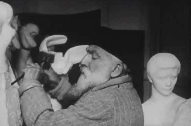 openculture's tweet image. Rare Film of Sculptor Auguste Rodin Working at His Studio in Paris (1915) openculture.com/?p=39666
