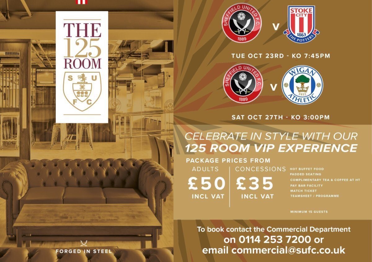 SUFCServices's tweet photo. 🎉🤩 Special Occasion? Something to Celebrate?🥂🍾

Do it in style with our 125 Room VIP experience. 

Bookings now being taken for the @stokecity and @LaticsOfficial games this October.

Full details here ➡️ https://t.co/dsor73Oa64

#ForgedInSteel 🔴⚪️⚫️⚔️ https://t.co/gJECl4TNyW