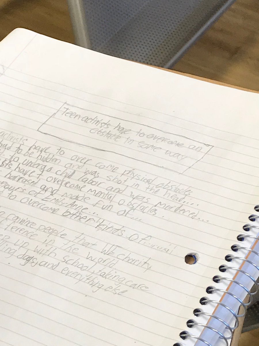 messenheimerk1's tweet photo. Blown away by the work of our 6th graders as they research teen activists for their information writing! #eagleswrite #engaged #onetoone @napls_is @Kerschner1 @napls @TCRWP #boxesandbullets https://t.co/CQYSWiRXDQ