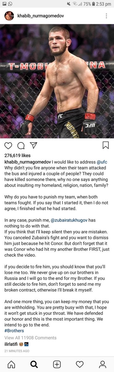 Khabib is not having it anymore