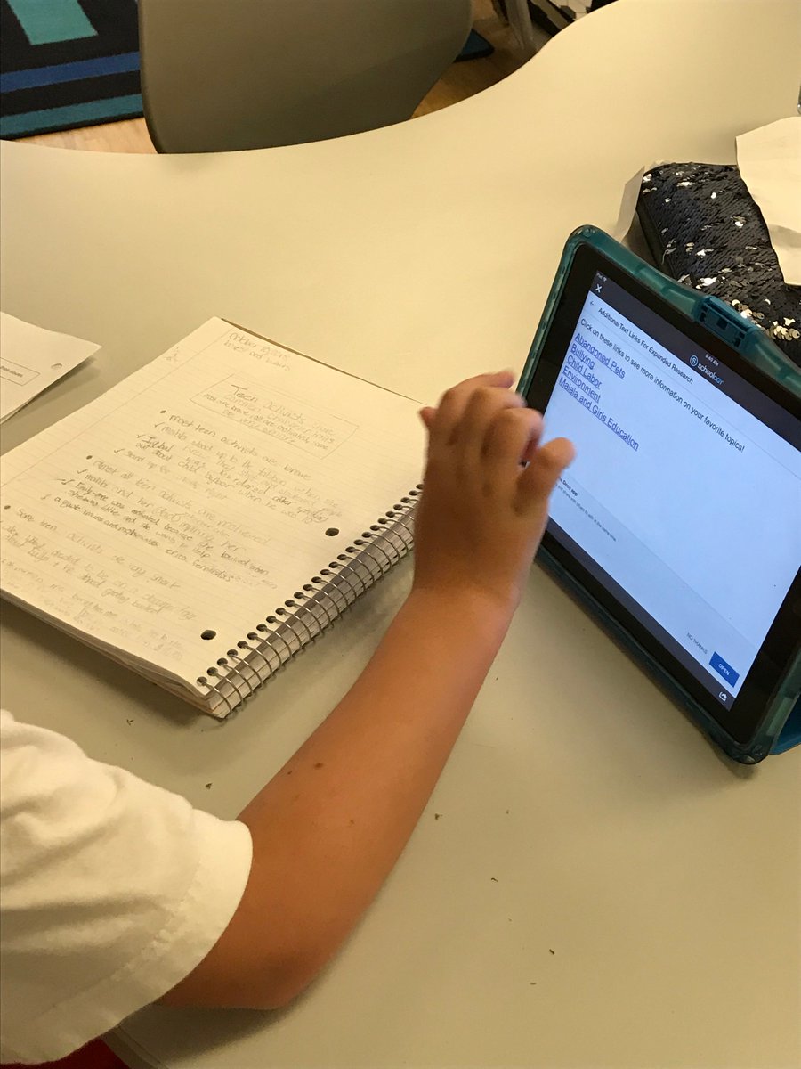 messenheimerk1's tweet photo. Blown away by the work of our 6th graders as they research teen activists for their information writing! #eagleswrite #engaged #onetoone @napls_is @Kerschner1 @napls @TCRWP #boxesandbullets https://t.co/CQYSWiRXDQ