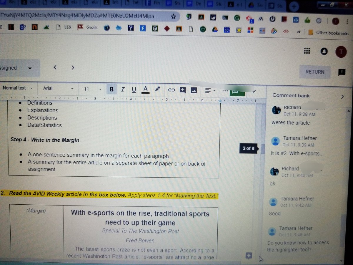 THefner1856's tweet image. E-learning through an inclement weather day. Working one-to-one with students simultaneously from various ELA blocks. #a5instruction #a5elearning #RAMSinspire  #RAMS_Middle
