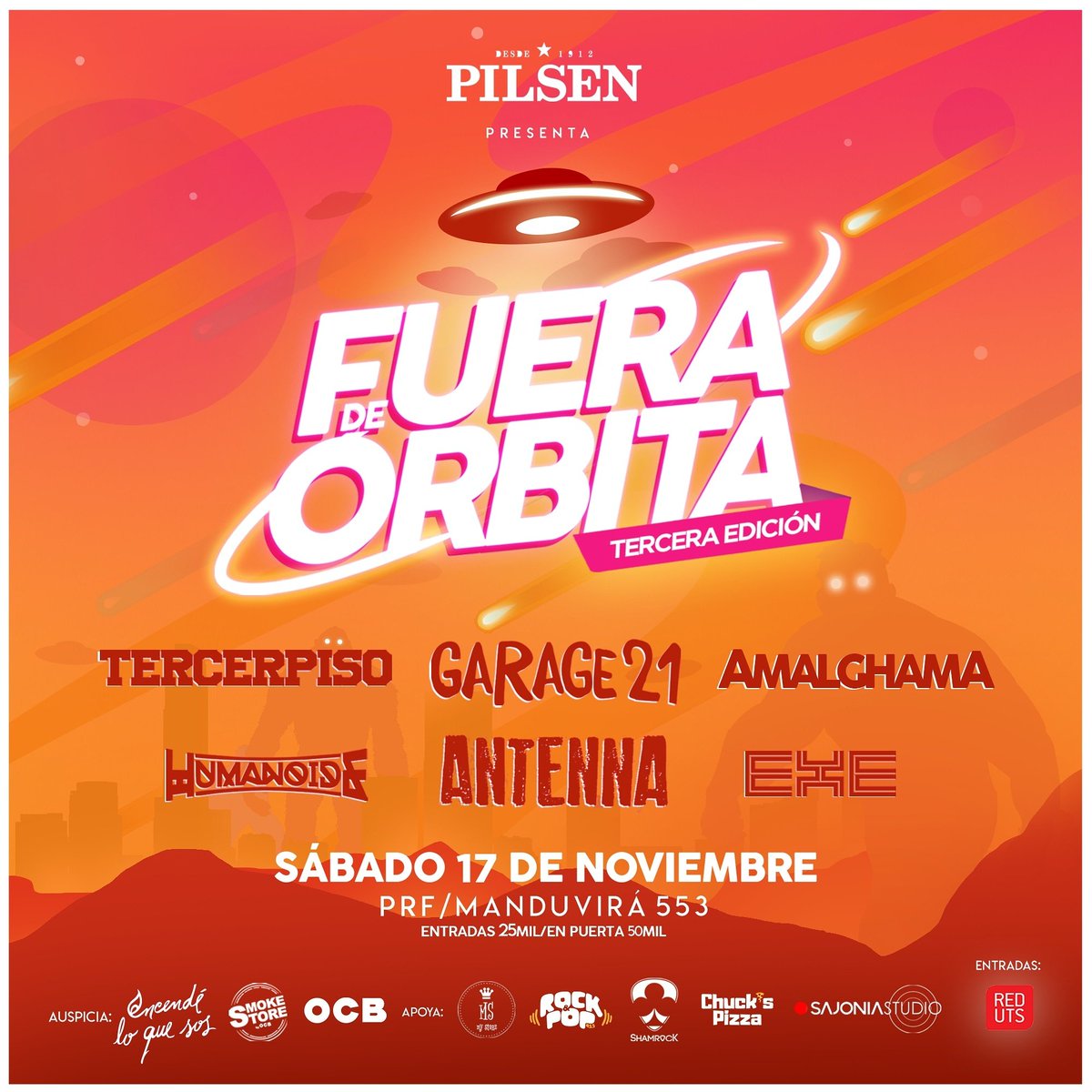 Las mejores cosas tienen 3ras partes 😏
Se viene la única fiesta organizada por fiesteros, el Fuera de Órbita 3 🛸🍺

Venta de entradas en la @RedUTS_Py 🔖
Apurate que haya promo 2x1 📢💃🕺