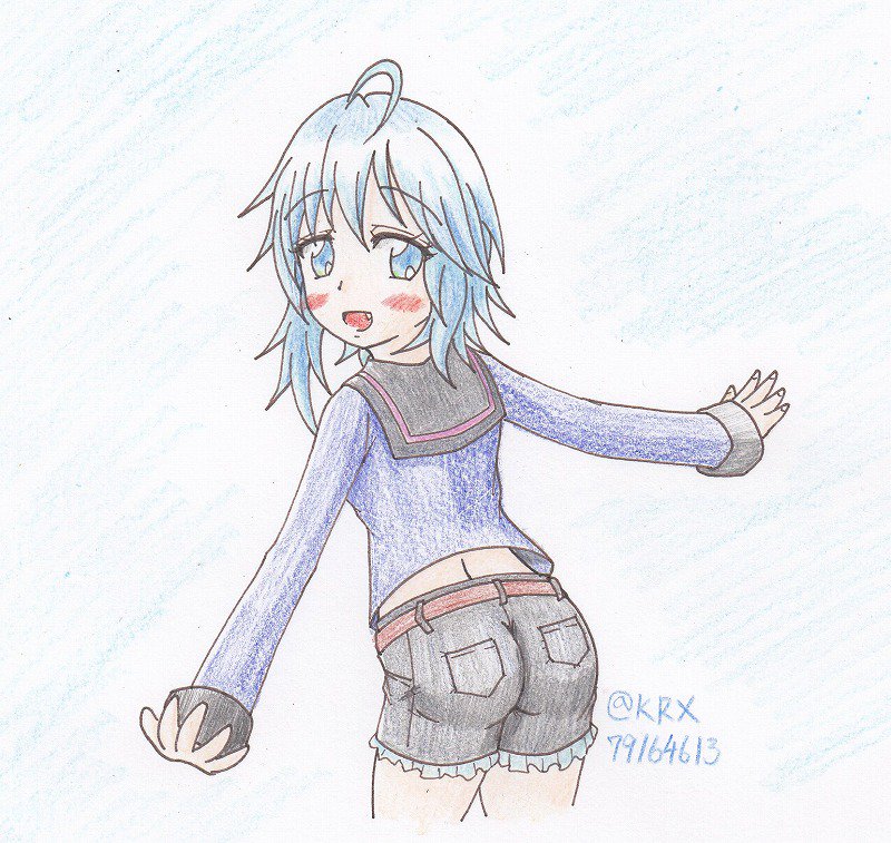 #艦これ版深夜の真剣お絵描き60分一本勝負
 #艦これ版真剣お絵描き60分一本勝負_20181011
 #水無月
おっぱい描きたいなーって思ってたら
今日のお題の面子よ・・・
まあ水無月ちゃんのお尻描けたから
むしろ僥倖か 