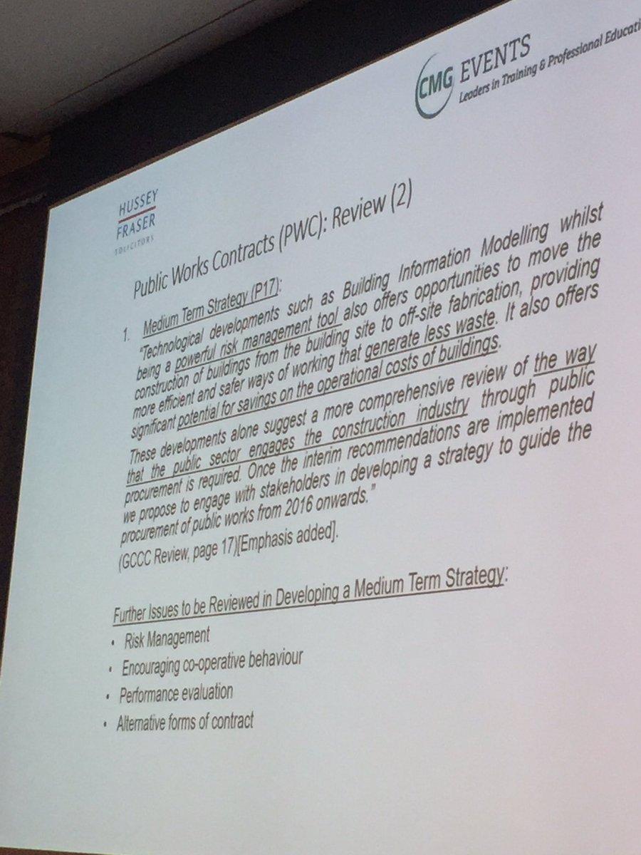 HKAGlobal's tweet photo. Review of Irish #construction #contracts suggests exploring the integration of #BIM into Public Works Contracts @bim4legal #roadmapconf https://t.co/QmJTmlHOFu