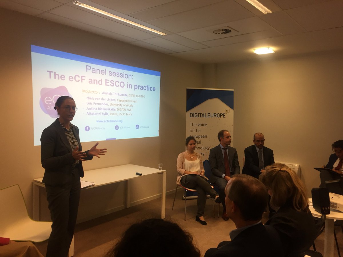 ITProfessionEU's tweet photo. NOW: #eCFAlliance CEPIS SG Austeja Trinkunaite presents next panel on e-CF and ESCO in practice https://t.co/cJjGsWDfAS