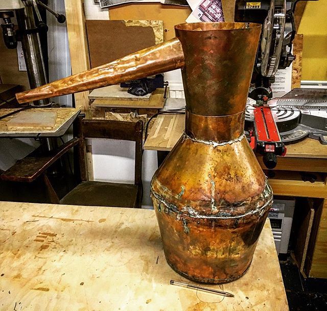 Olliewah's tweet photo. Everybody, meet Matron. Matron, meet everybody. I wonder what medicine you’ll be making... #messy #metalwork #copper #pic #hammers #giveitago #wishihadahanddolly #gladiknowwhattheyrecallednow #notahandanvil https://t.co/4yNlf42UUO https://t.co/8BKY06xvVy