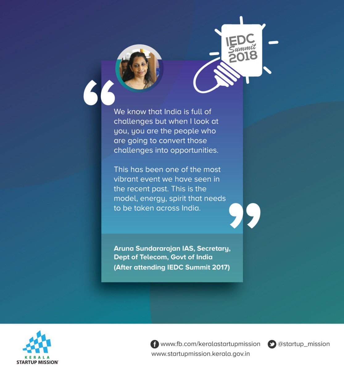 startup_mission's tweet photo. #IEDCSummit is an annual event hosted by KSUM that brings together young minds from various IEDCs all round Kerala. #IEDC is a flagship initiative of the #KSUM to inculcate the golden spark of entrepreneurship in the young blood. Are you ready for IEDC Summit 2018? #IEDCSummit18 https://t.co/WLbXM80oca