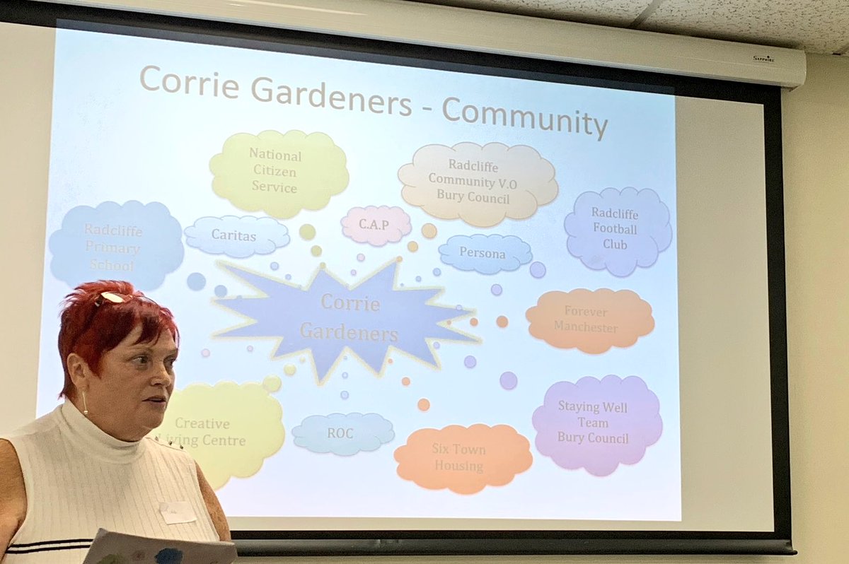 GMOPN1's tweet photo. We’re at the latest @AfAgeing Engagement Panel: Always great to hear about what partners are up to in GM!
Tina (👇 #volunteer with @GroundworkBBOR / @BuryA4A) shares some recent successes about organising #Agefriendly neighbourhoods, business engagement and @CorrieGardeners https://t.co/a7yp0CYvru