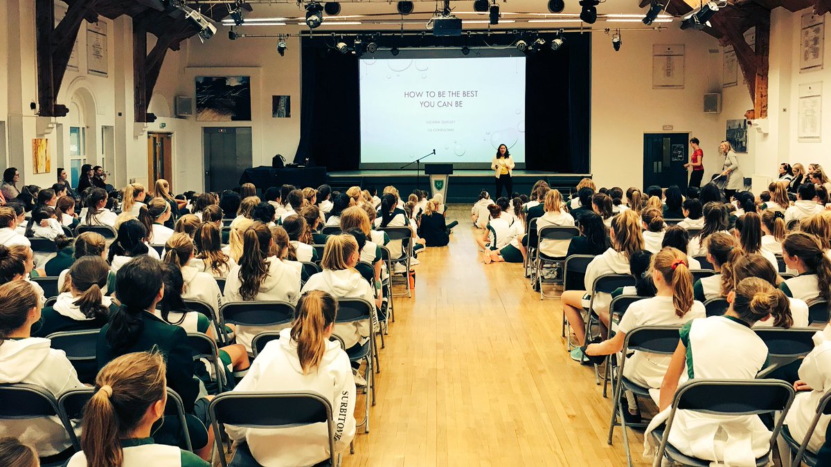 SHSYear8's tweet photo. @lqcoach usually works with executive teams to set goals but today she shared that wisdom with our girls @SurbitonHigh so that they can carry those skills with them from today; highlighting that you don’t achieve your goals without self-care @SHSYear7 #perma #scopeday https://t.co/gHJi58XilP