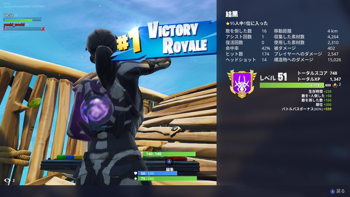 UeSo_Gamer's tweet photo. 16killと15kill!今日調子良い
#NintendoSwitch #フォートナイト #Fortnite #ビクロイ #15kill #16kill https://t.co/QJxRjit6Oo