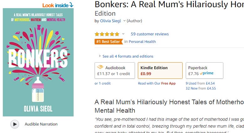 I spy a bestseller flag for <a href="/oliviasiegl/">oliviasiegl</a> <a href="/theeverymum/">The EveryMumMovement</a> !! Such an important book about motherhood and mental health #Bonkers
