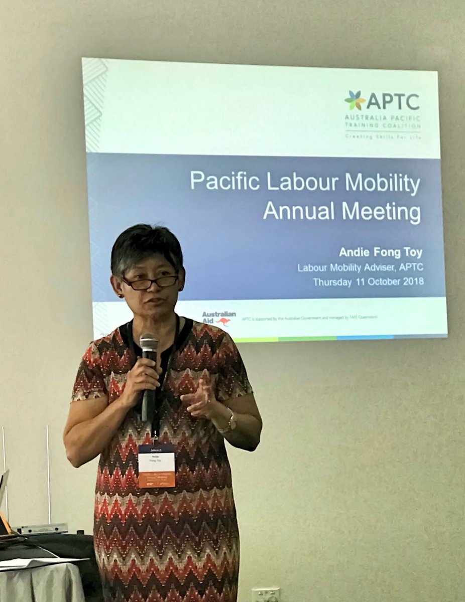 aptcpacific's tweet photo. APTC #LabourMobility Adviser, Andie Fong Toy, highlighting our commitment to helping enhance prosperity across the region through #Pacificlabourmobility at #PLMAM #SolomonIslands. #creatingskillsforlife https://t.co/zMpuMFS7yY