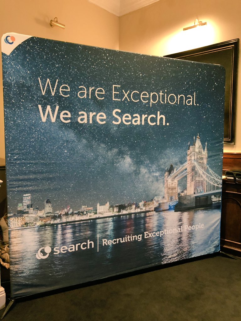 SearchRecruits's tweet photo. Thanks to @weareharrisons for creating and supplying our stunning banners for our #TARSLiverpool event - really making our brand ‘stand’ out #harrisoncreative #searchevents #HR #Employerbranding #marketing #creative https://t.co/WDQl6Gqgzw