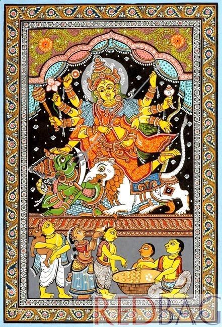  #Devi  #Durga  #MahishasurMardini finds place in  #PataChitra  #PattaChitra of  #Odisha  #Orissa? May  #Goddess protect all from  #Titli  #cyclone #People must move away from  #coastal areas #DeviMahatmya  #Destroys  #evil, Protector of  #truth  #Dharma #Navratriit rained here earlier