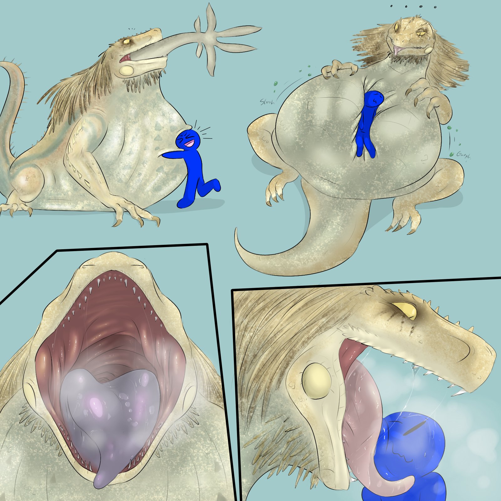 “Patreon Poll Pic~ #vore #iguana #monster_hunter” .