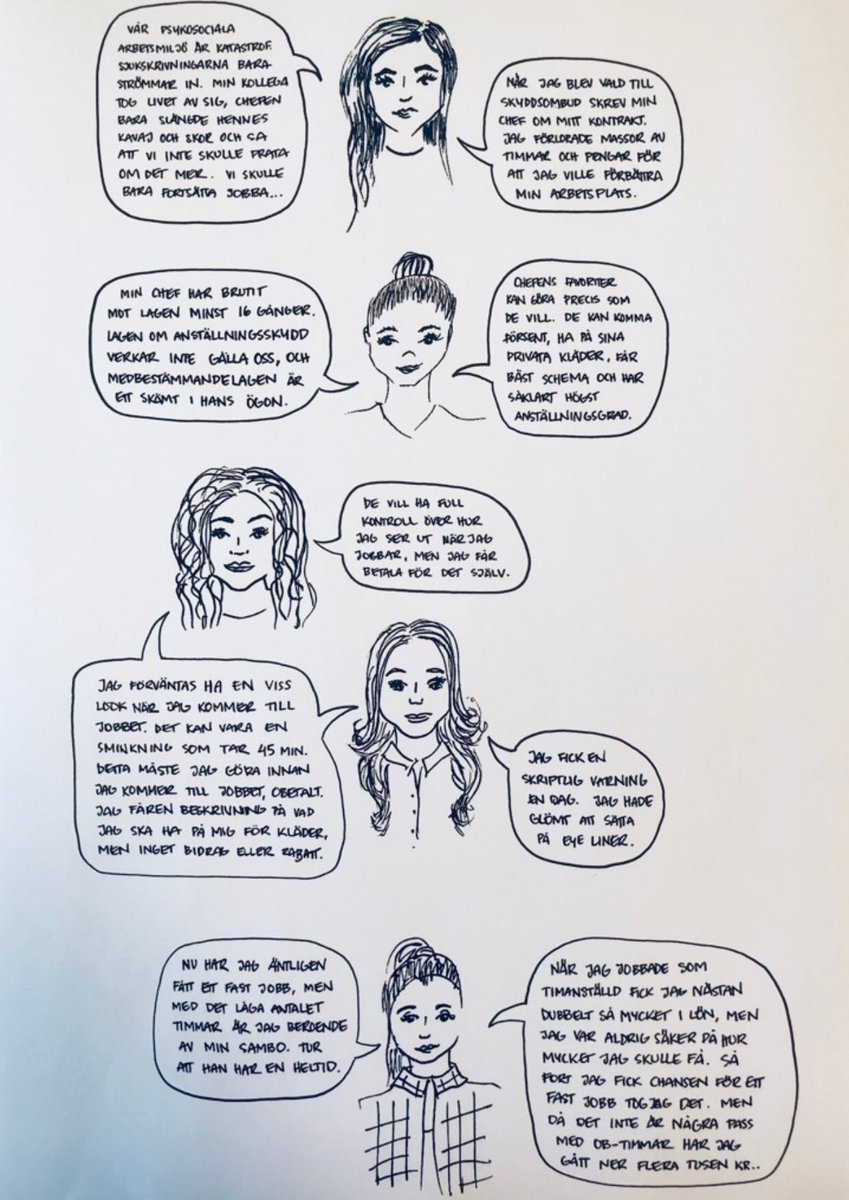 Verkliga historier från unga kvinnor i Handels bransch. Denna illustration postades till mig. Numera inramad på mitt kontor. Glömmer aldrig.