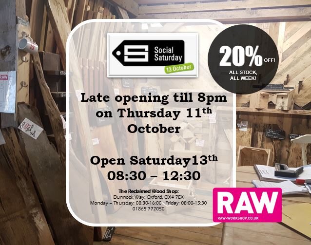 20% OFF EVERYTHING in the Barn this week! Late opening tonight and open Saturday AM too. #SocialSaturday2018 #SocialEnterprise #SocEnt #oxtweets #diy #Oxfordshire