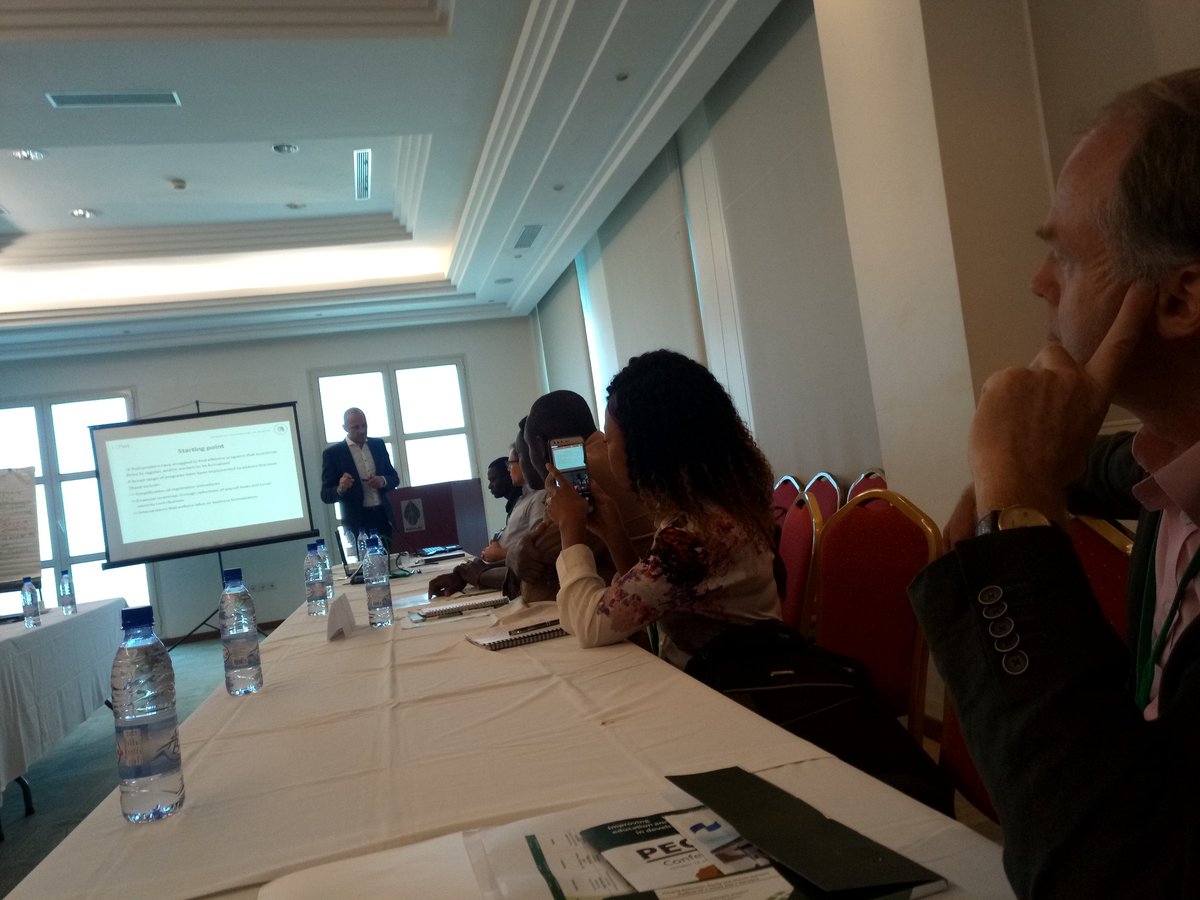 MEIFAG's tweet photo. Employment session going now with the presentation of researcher Jonas Jessen on 
" The effectiveness of interventions to reduce informality in low-and Middle Income Countries ".

#PEGNet2018 https://t.co/kyc6tMSQY9
