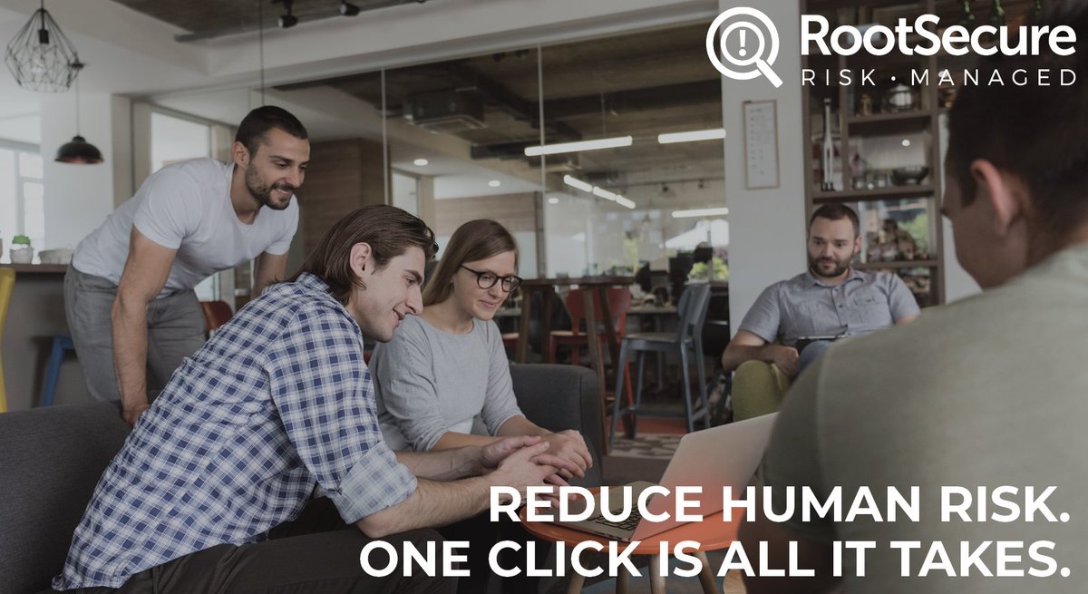 RootSecureHQ's tweet photo. RootSecure will quantify your human risk through continuous, automated social engineering campaigns while also providing necessary training modules to risky employees. 

Take control of your cyber risk today. Avoid data loss tomorrow. Visit https://t.co/sdmCjgflXT to learn more. https://t.co/DTM80PgXGw