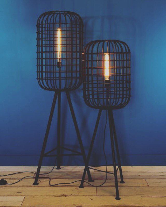 Ava Cage Floor Lamps Last Few Remaining from our Autumn Sale (Ends Sunday) oliandgrace.co.uk/product-catego… Add that #industrialstyle to your home #allofthelights