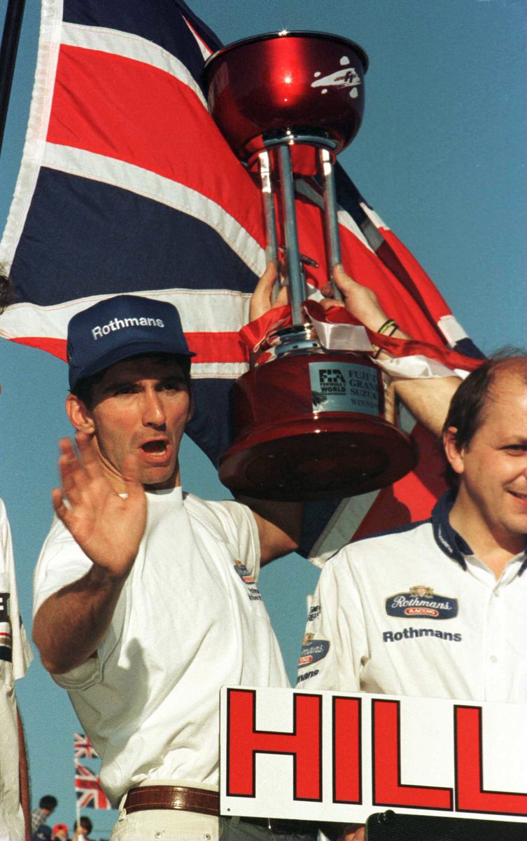 C4F1's tweet photo. #OnThisDay in 1996, @HillF1 clinched his only world title with victory in his last race for Williams at the season finale in Japan 🏆

The British driver ensured his family produced F1's first father-and-son world champions, adding to Graham Hill's 1962 and 1968 titles 🇬🇧 https://t.co/jyhaeB9ZRt