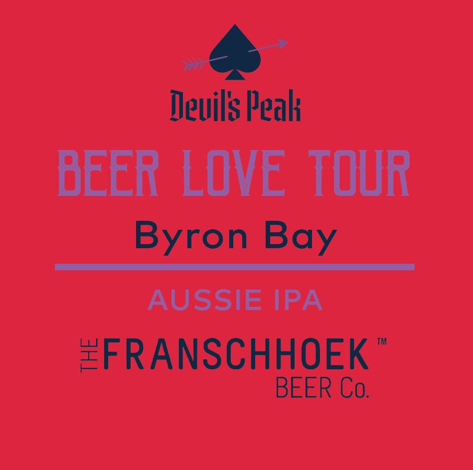 dptaproom's tweet photo. Now available at Taproom Salt River - @DevilsPeakBeer and @FranschhoekBeer present Byron Bay Aussie IPA! Limited stock on this delicious entry in the Beer Love Tour. See you soon for a pint! #CapeTown https://t.co/Co642RzBOa