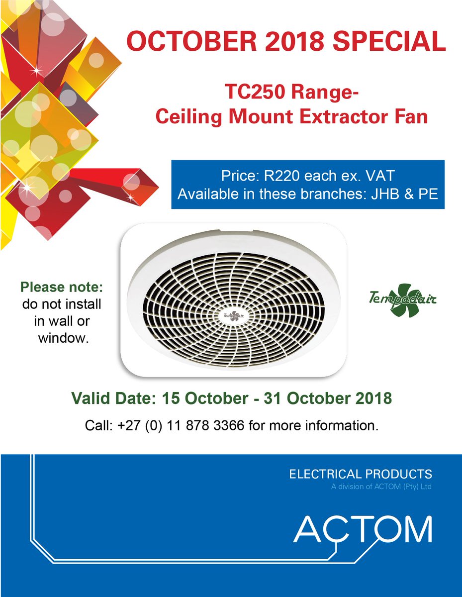 ACTOM_EP's tweet photo. October 2018 Special !

-www.actomep.co.za #ACTOM #ACTOM_Electrical_Products #Distributors_of_electrical_equipment #Lighting #power_cables #distribution_transformers #Electrical_accessories #Products https://t.co/tZn7QlF5KT