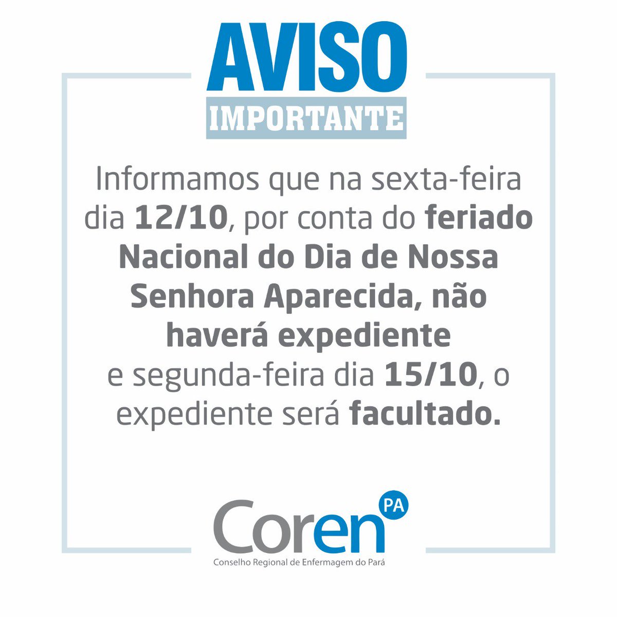 corenpaoficial's tweet photo. Fique atento!! #CorenPa https://t.co/TwY25V7gQ3