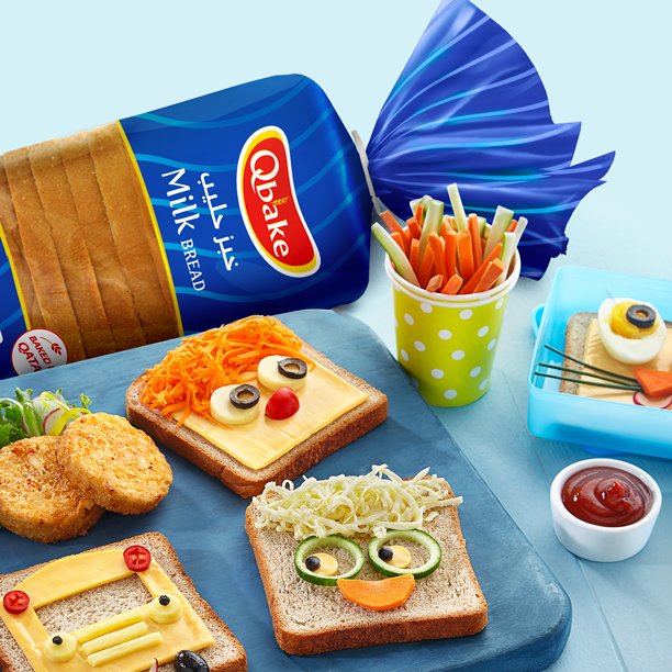 QbakeArabia's tweet photo. Surprise your child with a little bit of love in their lunch box, create delicious snacks using Qbake Milk Bread. 

#Qatar #Doha #MadeinQatar #Qbake #BakedFresh https://t.co/PxUMMOjjBw