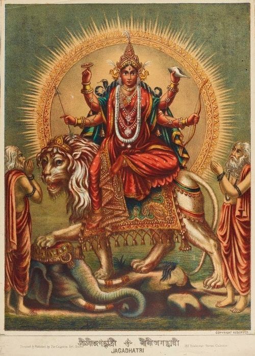  #Devi  #Jagadhatri  #Ambe  #Mother of  #Universe #Devi  #Durga #Navratriold beautifull  #print frm  #Bengal