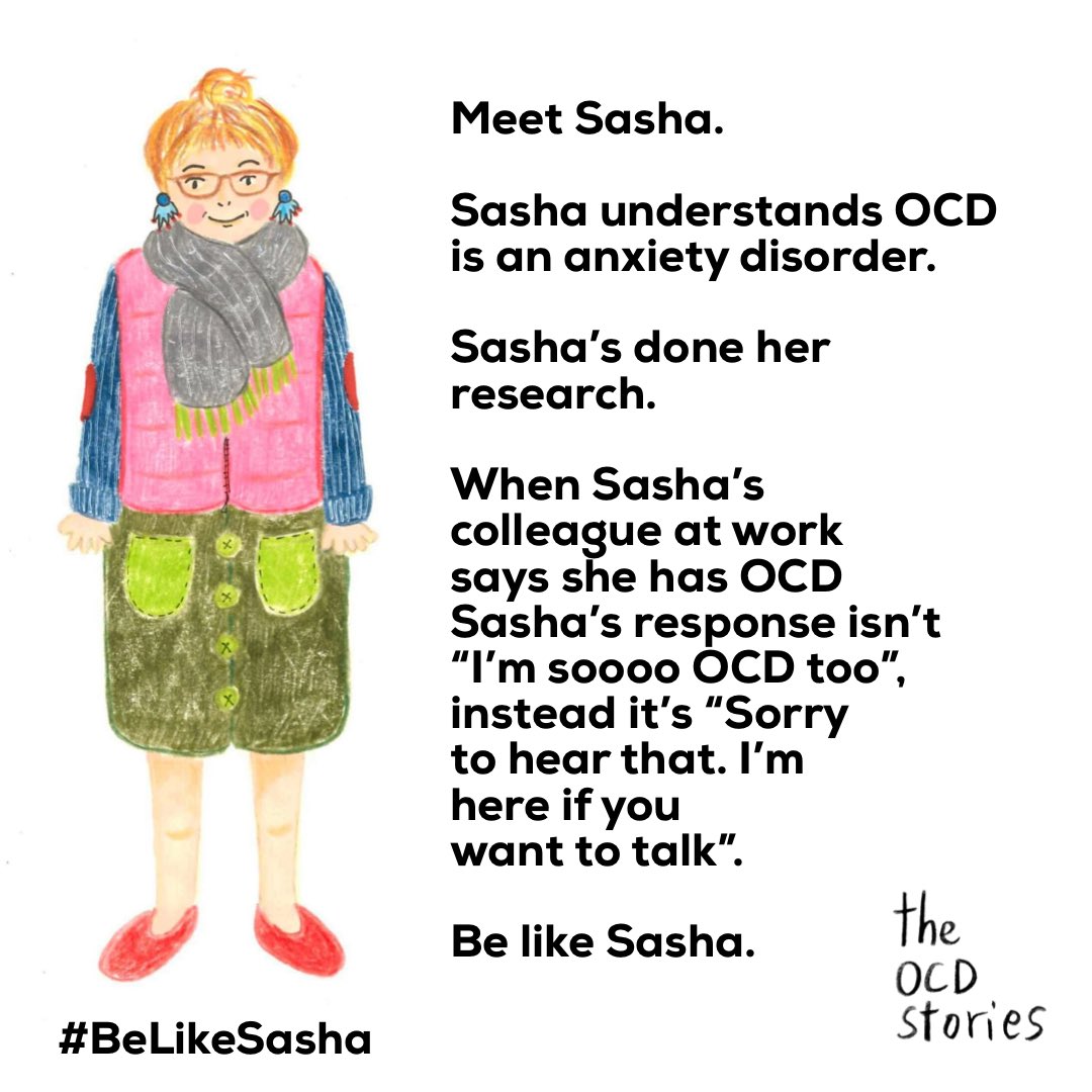 When your colleague opens up about OCD to you. Please make sure your response is a good one. With that in mind #BeLikeSasha. 

Illustrations by @namiralph 

#OCDweek #realocd #ocdweek2018 #ocdawarenessweek #ocdtober