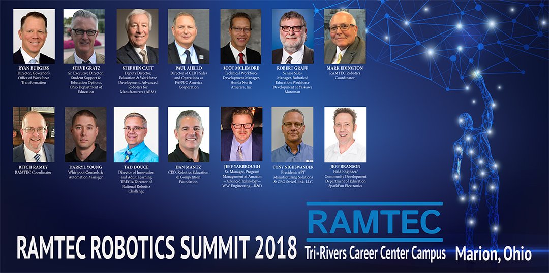 ramtec_ohio's tweet photo. Around 80 of the best minds in robotics will meet today at Tri-Rivers RAMTEC to focus on robotics training and the design, development, and delivery of commercial class robotics and intelligent systems products &amp; services. #ramtecohio #Skillsgap #TRCCAmazing https://t.co/aR114WKlnQ