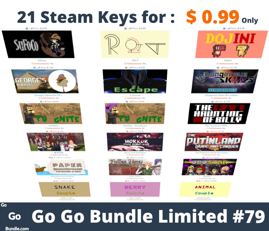 [Share &amp; Support Please] #GoGoBundle #Bundle Limited #79 is Here for $0.99 bundles.gogobundle.com #steam #game #indiegame #indiedev #deal